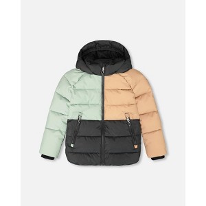 Deux par Deux Boy Colorblocked Puffy Winter Coat Black - 1 of 4
