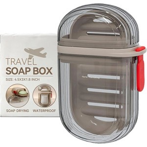 Travel Soap Case, Leakproof Soap Container with Lid, Portable Bar Soap Holder for Traveling, Soap Dish for Bathroom - 1 of 4