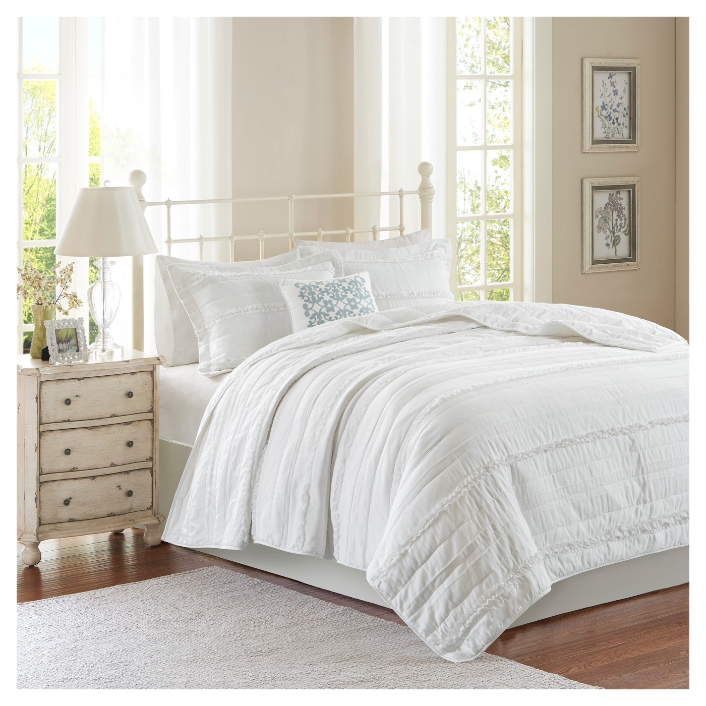 Alexis Ruffle Quilted Coverlet Set - 4pc - image 1 of 3