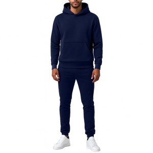 Galaxy Essentials Men’s Relaxed Fit  Heavyweight Fleece Pullover Hoodie & Sweatpants Jogging Set - 1 of 3