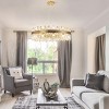 BAOURE 32 Inch 24-Light Modern Crystal Gold Chandelier Round Brass Chandelier For Living Room Dining Room - 4 of 4