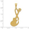 Black Bow Jewelry 14k Yellow Gold Large Textured Guitar Pendant, 23 x 45mm - 4 of 4