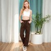 Anna-Kaci Women's Soft Knit Wide-Leg Pants with Elastic Waistband and Drawstring for Lounge and Casual Wear - 2 of 4