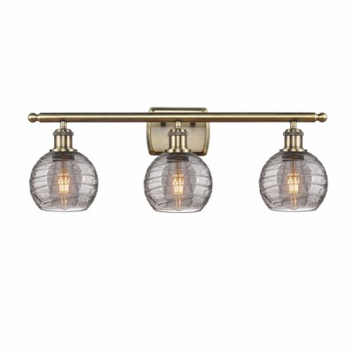 Athens Deco Swirl - 3 Light Bath Vanity In Industrial Style-11 Inches Tall and 26 Inches Wide