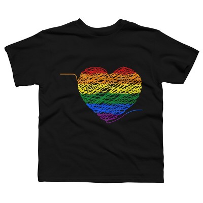 Design By Humans Rainbow Colored String Pride Heart By Corndesign T ...