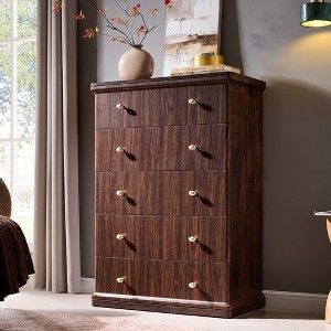 brown tall dresser with deep drawers Weston 9-Drawer Tall Dresser, Maple/Dark Knight / 60" wide