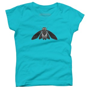 Girl's Design By Humans Monochrome Cicada By Realkey T-Shirt - 1 of 3