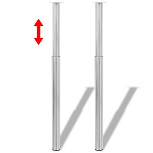 vidaXL 2 x Adjustable Brushed Nickel Telescopic Table Legs 710mm-1100mm - 1 of 4