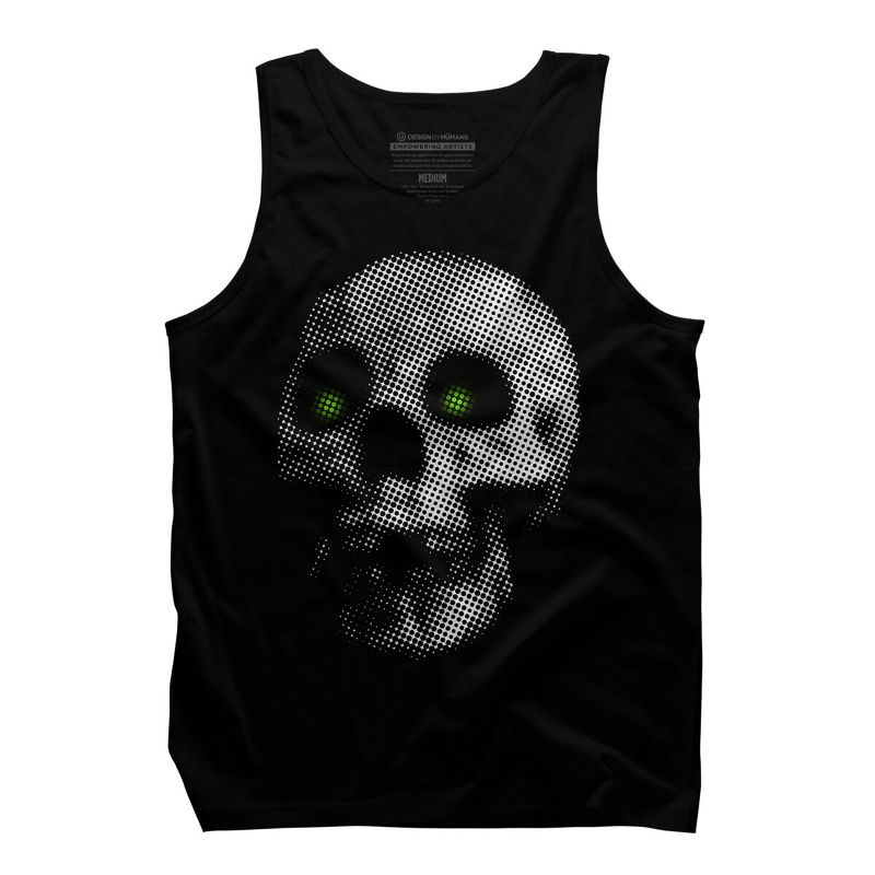 Men's Design By Humans Giant Halloween Skull By robotface Tank Top, 1 of 5