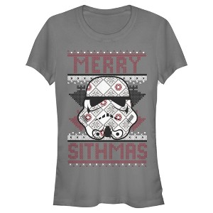Juniors Womens Star Wars Christmas Merry Sithmas T-Shirt - 1 of 3