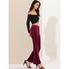 INSPIRE CHIC Women's Stripe Side Wide Leg Velvet Flared Pants with Pockets - 2 of 4