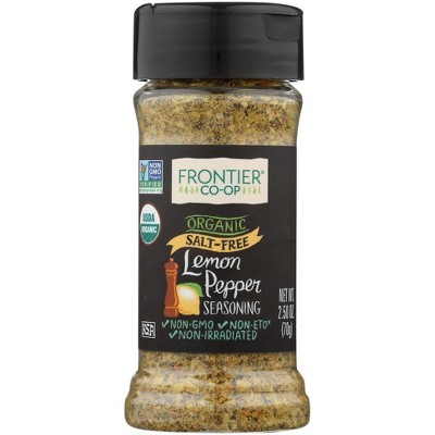 Frontier Co-Op Salt Free Lemon Pepper - 6 pack, 2.5 oz