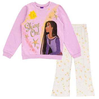 Disney Frozen Elsa Toddler Girls Pullover French Terry Sweatshirt & Leggings  Purple 5t : Target