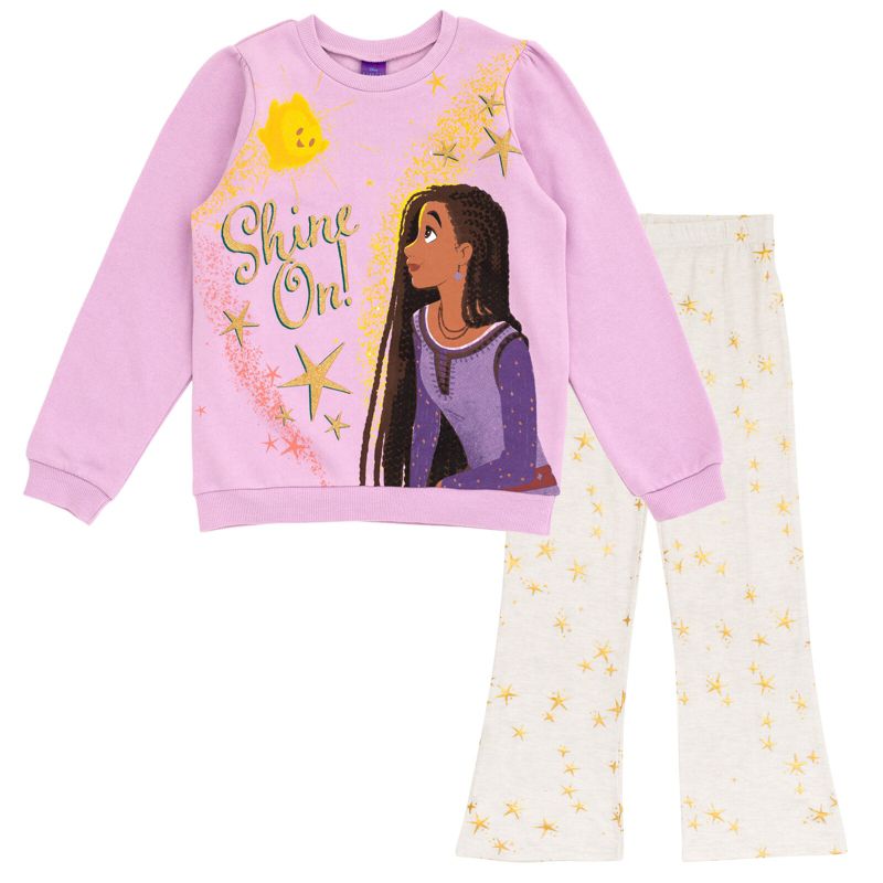 Disney Wish Asha Star Girls Fleece Sweatshirt and Pants Set Toddler to Little Kid, 1 of 8