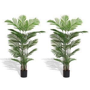 Cesicia Artificial Tree, Simulation Green Plants With Pot, For Living Room Home Decorator, 2pcs/Set - 1 of 4