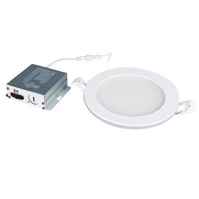 Sleek White Aluminum 6" LED Downlight with Night Light Mode