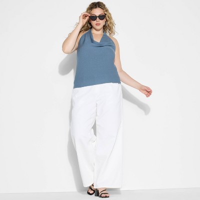 Women's Sleeveless Tie-Collar Pullover Sweater - Wild Fable™