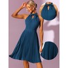 Allegra K Women's Summer Tie Halter Neck Sleeveless Cocktail Pleated Dress - 2 of 4