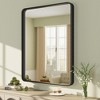 Apmir 28 in. W x 32 in. H Rectangular Aluminum Alloy Framed and Tempered Glass Wall Mirror in Matte Black - 4 of 4