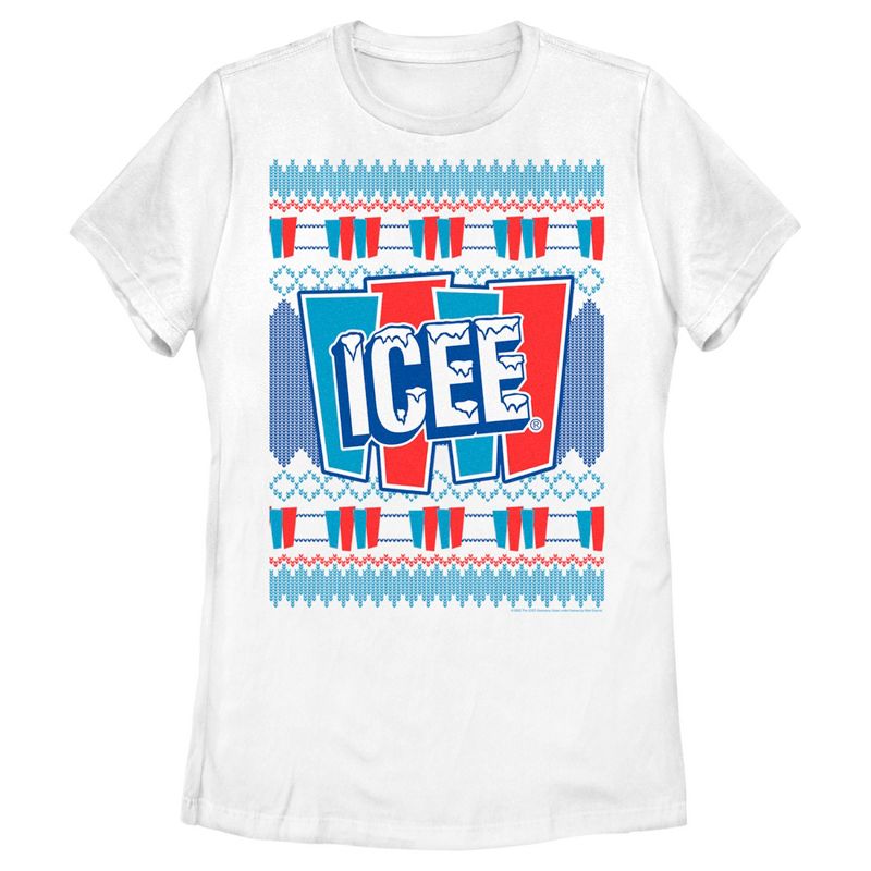 Women's ICEE Retro Ugly Sweater T-Shirt, 1 of 5