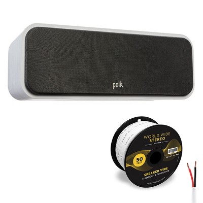 Polk Audio Signature Elite ES30  Center Channel Speaker with 14 Gauge Speaker Wire - 50 Feet (Black)