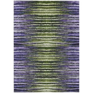 Purple Lilac And Lavender Striped Washable Indoor Outdoor Area Rug - 1 of 4
