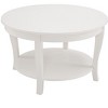 CAVINAS Modern Round Coffee Table with Open Storage Shelf, 2-Tier Storage Wood Center Circle Coffee Table for Living Room, White - 4 of 4