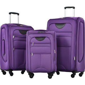 Infurnic Bag and Luggage Sets Hardshell  3 PCS with 360° Spinners Lightweight Suitcase, DurableTravel Suitcase, Purple, 30.3"*18.9"*12.6" - 1 of 4