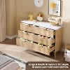 Fluted Dresser with 6 Deep Drawers, 47.2" Tall Chest of Drawers with Faux Marble Top - 3 of 4