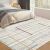 Modern Abstract Runner Rug – Washable Non-Slip Hallway Carpet, Thin Geometric Stripe Indoor Rug - 4 of 4