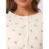 INSPIRE CHIC Women's Front Button 3/4 Sleeve Crew Neck Sleepdress with Pockets - 4 of 4