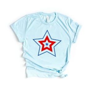 Simply Sage Market Women's Patriotic Three Star Short Sleeve Graphic Tee - 1 of 2