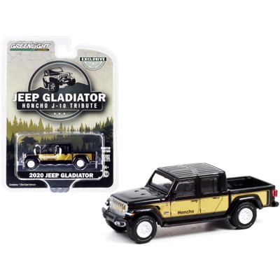 2020 Jeep Gladiator Pickup Truck Black and Gold "Honcho J-10 Tribute" "Hobby Exclusive" 1/64 Diecast Model Car by Greenlight