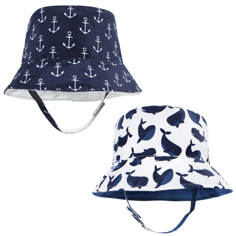 Hudson Baby Infant Boy Sun Protection Hat, Whale Anchor, 1 of 8
