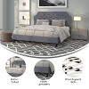 Merrick Lane Platform Bed with Slatted Support Contemporary Tufted Upholstery with Accent Nail Trim - 3 of 4
