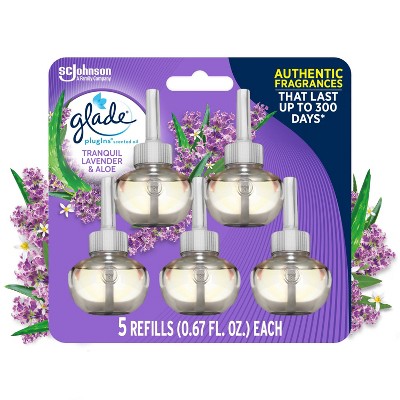 Glade PlugIns Scented Oil Air Freshener - Tranquil Lavender &#38; Aloe Refill - 3.35oz/5pk