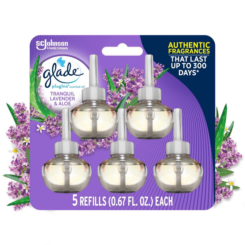 Glade PlugIns Scented Oil Air Freshener - Tranquil Lavender &#38; Aloe Refill - 3.35oz/5pk, 1 of 18