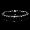 Crucible Men's Skull with Matte Onyx Stone Beads Stretch Bracelet (8mm) - 3 of 3