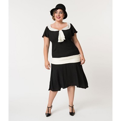 Unique Vintage Women's Plus Wilshire Flapper Day Dress