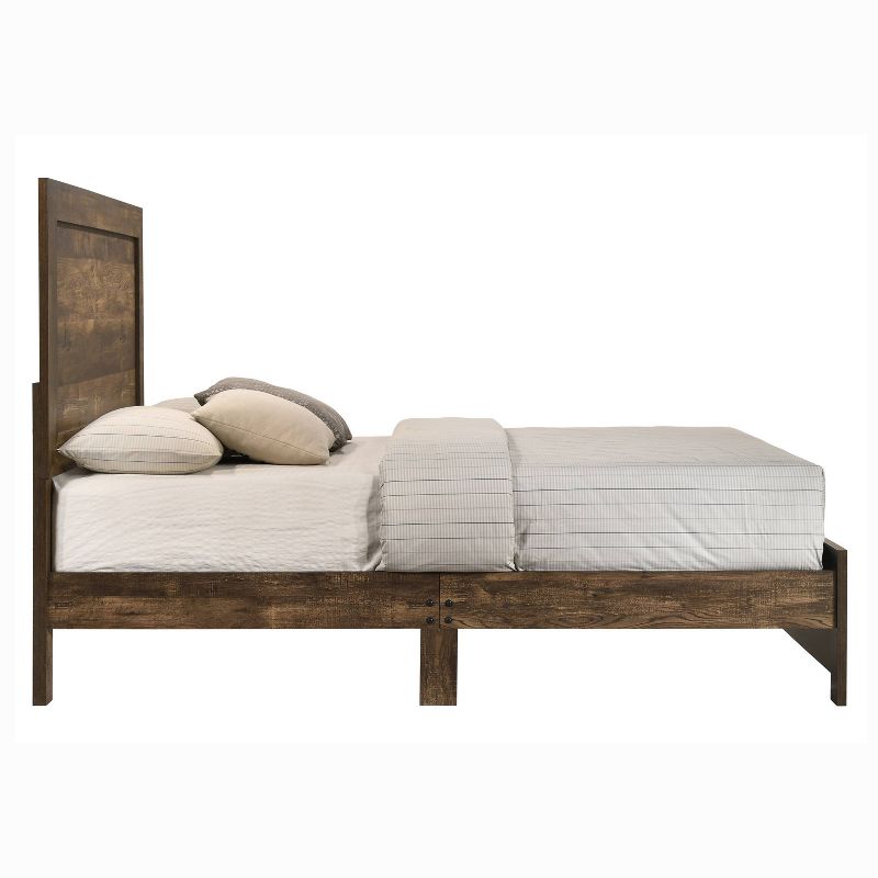 Culver Rustic Low Profile Bed Frame Walnut - miBasics, 5 of 7