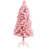 Nearly Natural 4-ft Holiday Frosted Pink Cashmere Christmas Tree with 30 Jumbo Multicolored Globe LED Lights - 4 of 4