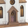HomeRoots 25" Brown And White Wood And Metal Church Tabletop Sculpture - 4 of 4