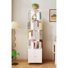 NicBex Modern Rotating Corner Bookshelf Display Bookcase with Wheels & Drawer,Books Storage Cabinet Organizer for Office,Bedroom - 2 of 4