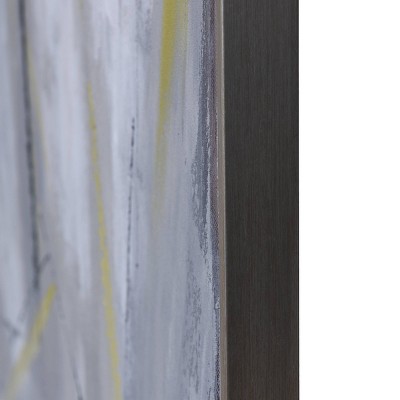 Large Gray and Yellow Abstract Oil Painting on Canvas