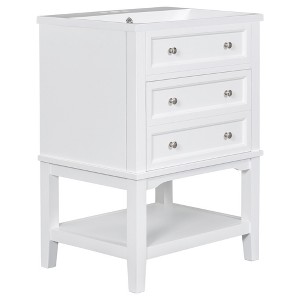 Dexmalle White 24"Bathroom Vanity Storage Cabinet with Open Shelf - 1 of 4