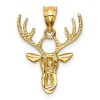 Black Bow Jewelry 14k Yellow Gold Polished Deer Head Pendant, 18mm - 3 of 4