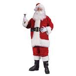 Fun World White and Red Regency Plush Santa Claus Unisex Adult Christmas Costume Suit - Plus Size