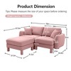 Boucle 2-Seater Loveseat L-Shaped Sectional Sofa with Shell Armrests & Ottoman - 2 of 4