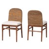 bali & pari 2pc Nadim Natural Seagrass and Acacia Wood Dining Chair Set White/Natural Brown/Natural Seagrass - 2 of 4