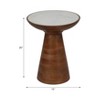 Wooden Accent Table with Marble Top - Modern Home Decor - Solid Wood Base - Ideal for Living Room, Bedroom & Office - 2 of 4
